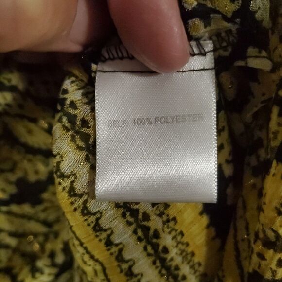 Rose + Olive Bohemian Look 3/4 Sleeves Flowy Shimmer Size L - Picture 5 of 16